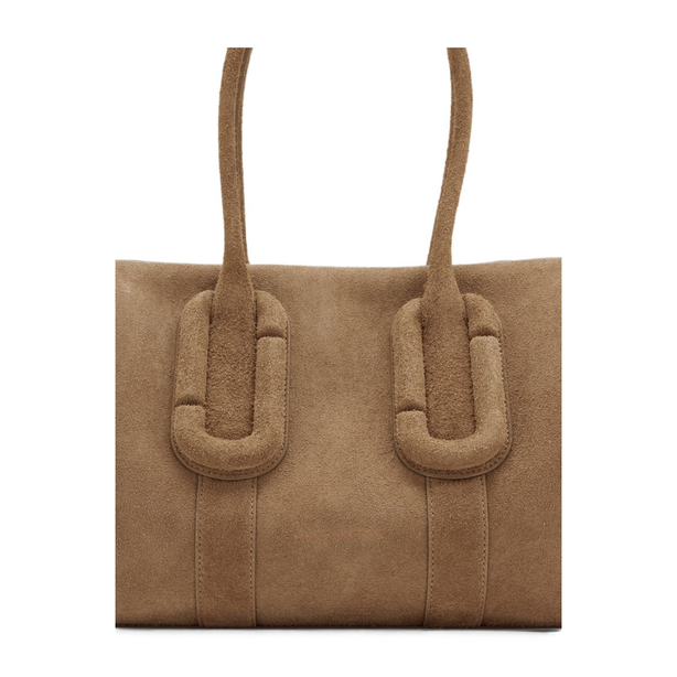 Babe City Medium Suede Leather Tote - Hazelnut