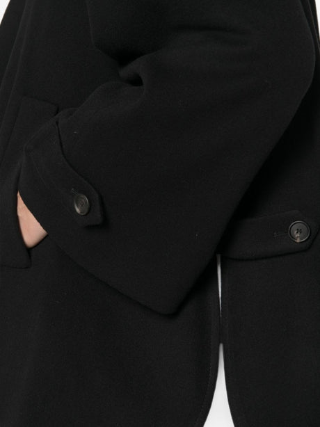 Tagliatore Black High Neck Buttoned Jacket