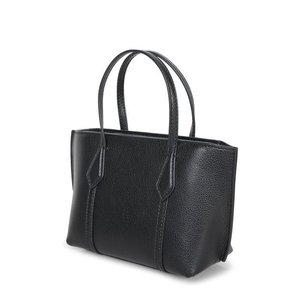Perry Mini Calf Leather Tote - Black