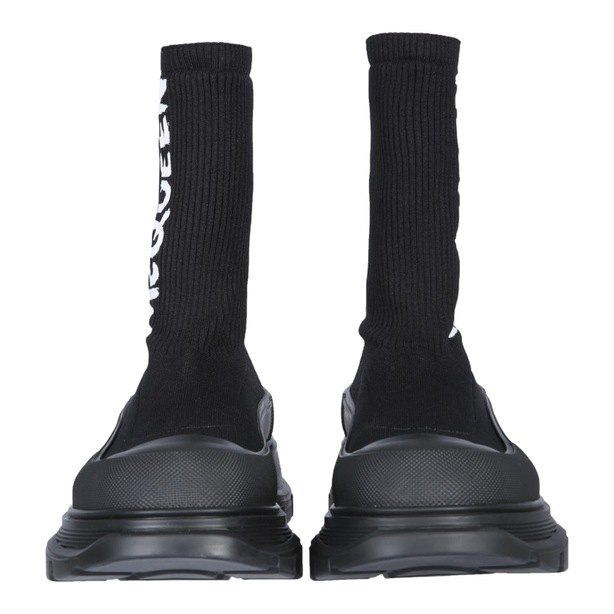 Graffiti Knit Tread Slick Boot Black