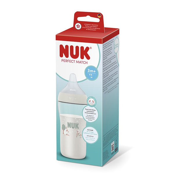 NUK Perfect Match Temperature Control Bottle with Soft Silicone Teat 260ml - Sheep