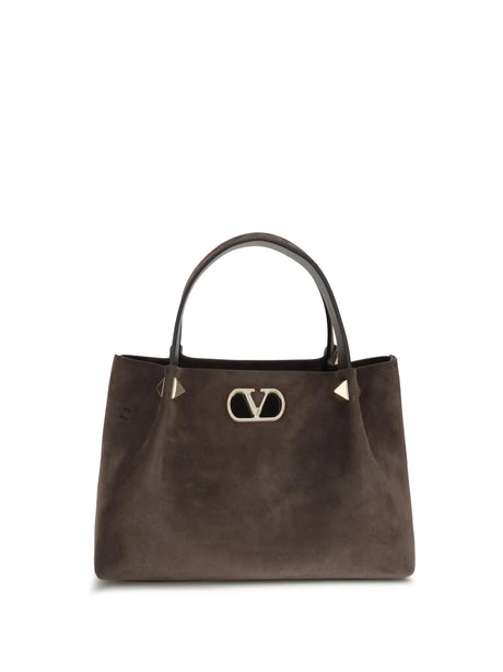 Valentino Garavani Small suede Handbag - Ebony Brown
