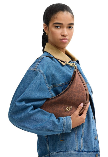 Coach Aria Shoulder Bag In Signature Canvas - Copper