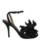 Black Satin Flower Sandals