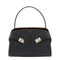 Hug Soft Medium Calf Leather Shoulder Bag - Nero / Burgundy