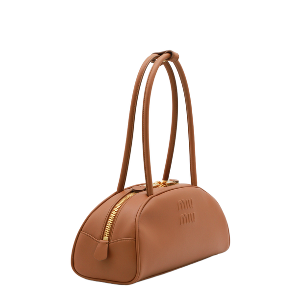 Beau Medium Calfskin Bowling Bag - Cognac