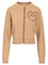Chloe' Fitted Cardigan With Logo - Brown