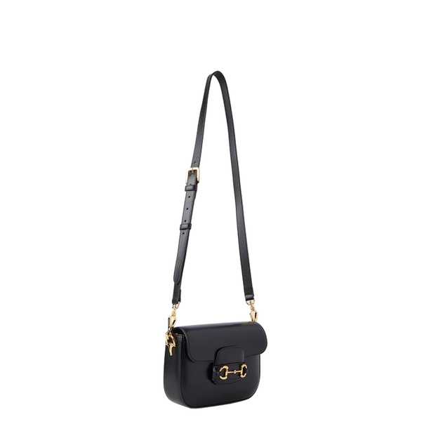 Horsebit 1955 Small Calfskin Shoulder Bag - Black