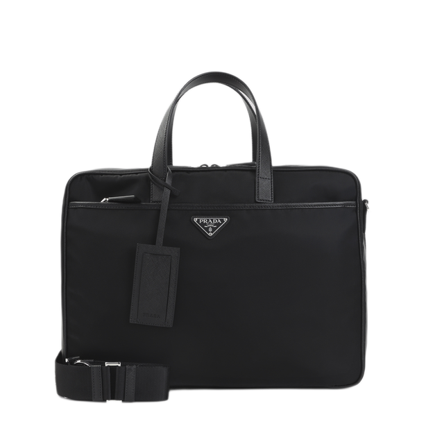 Re-Nylon Canvas Briefcase - Black