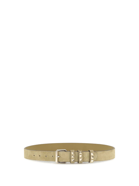 Valentino Garavani Rockstud suede Belt - Havana Beige