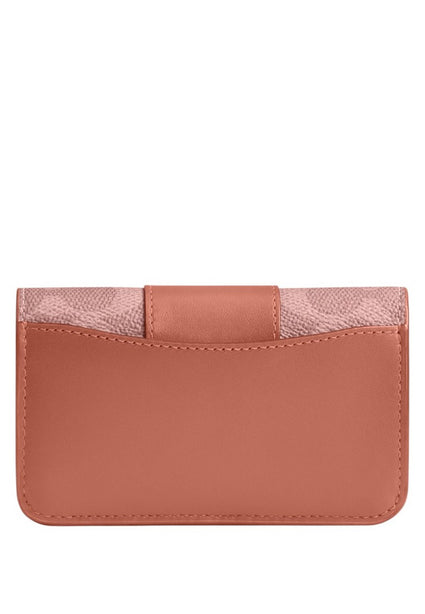 Coach Essential Slim Card Case In Signature Canvas - Melon Pink