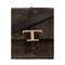 T Timeless Suede Leather Shoulder Bag - Brown