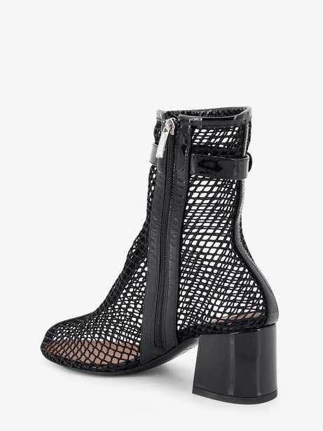 Alaia 55 mesh and patent leather boots - Noir