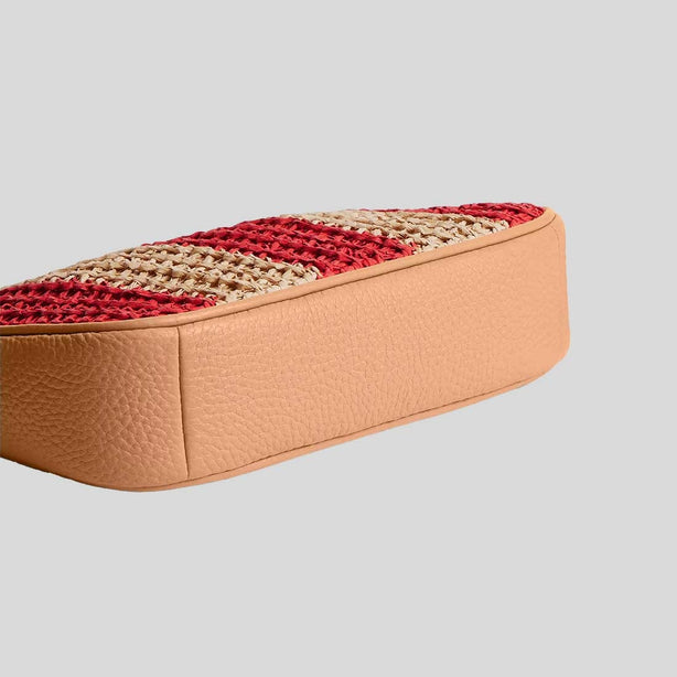 COACH Nolita 19 In Straw and refined pebble leather Red/Tan RS-CEM99