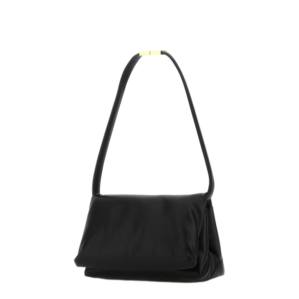 Black Leather Prisma Shoulder Bag