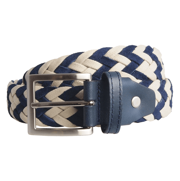 72 Smalldive Blue Suede & Cotton Braided Belt