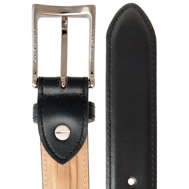 72 Smalldive Black Slim Width Buffed Leather Belt
