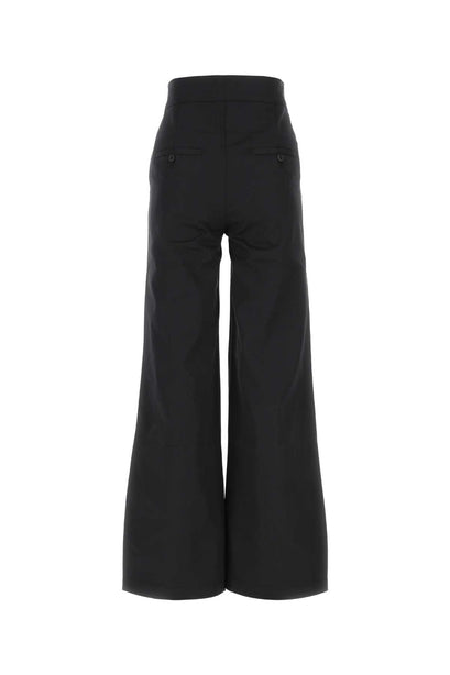 Black Polyester Blend Pant