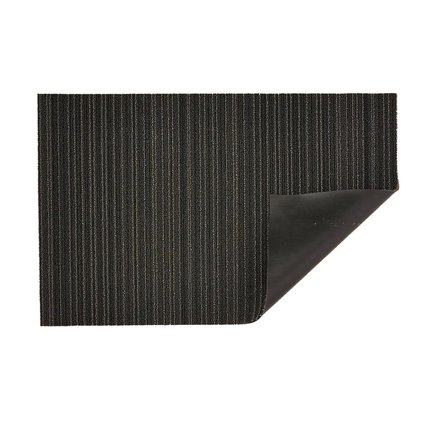 Chilewich TerraStrand® Microban® Indoor/Outdoor Skinny Stripe Door Mat, 46 x 71 cm, Tufted Shag, Steel