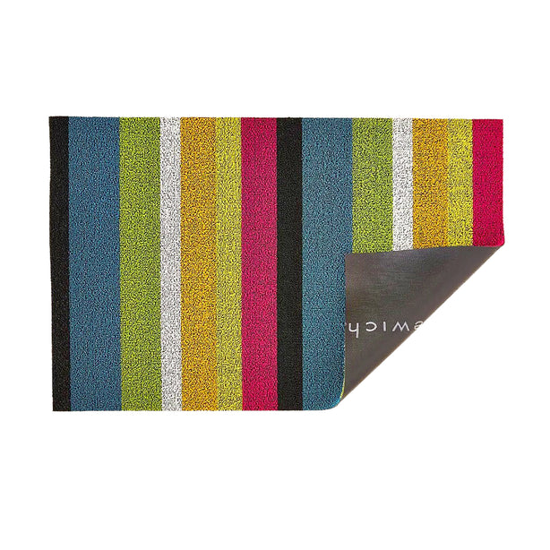 Chilewich TerraStrand¬Æ Microban¬Æ Indoor/Outdoor Bold Stripe Utility Mat, 61 x 91 cm, Tufted Shag, Multi-Color