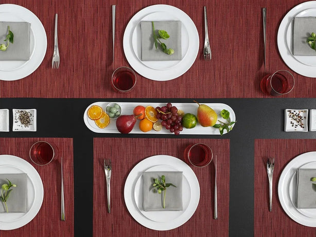Chilewich TerraStrand® Microban® Bamboo Woven Table Mat/Placemat, Rectangle, 36 x 48 cm, Cranberry