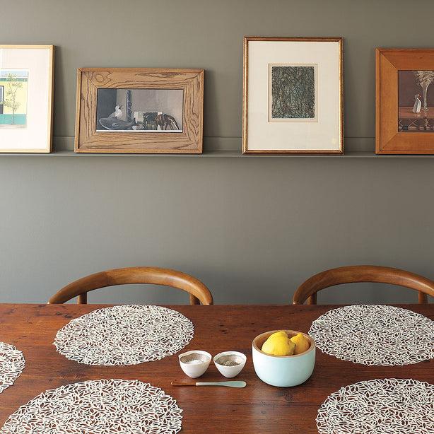 Chilewich TerraStrand® Microban® Petal Moulded Table Mat/Placemat, Round, ⌀38 cm, Champagne
