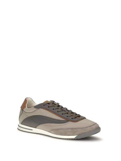 Brunello Cucinelli Lace-up suede Sneakers - Kaky+Stone+Piombo+Cuoio