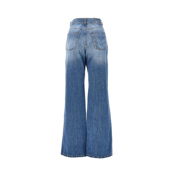 PINKO Wide leg jeans with fadings