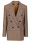 Chloe' Double-Breasted Tailored Checked Wool Jacket - Brown