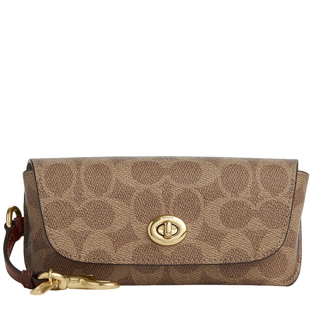 Coach Sunglass Case In Signature Canvas - Tan/ Brown CZ207