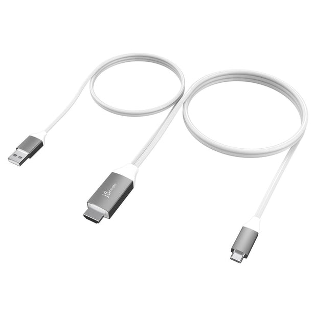 J5Create USB Type-C to 4K HDMI Cable with USB™ Type-A 5V pass-through
