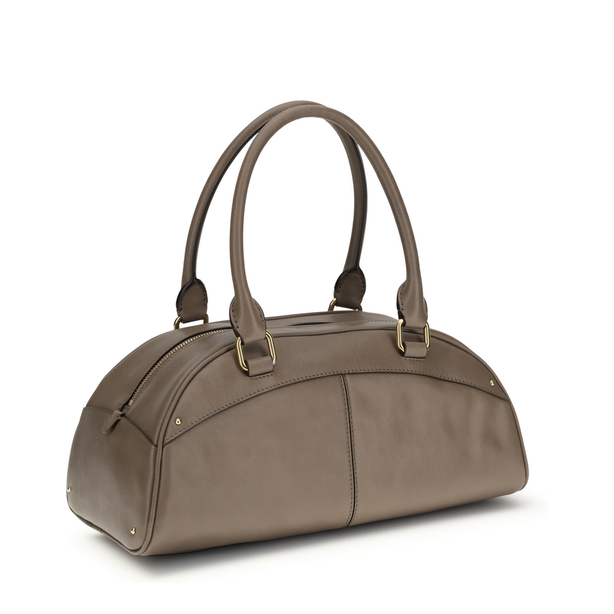 Bowling Calfskin Handbag - Deep Taupe