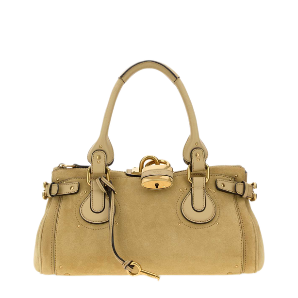 Paddington Suede Leather Bag - Dusty Beige