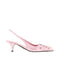 PRADA Embroidered satin slingback pumps