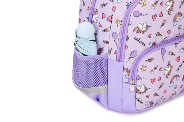 Raindew Kids Unicorn Toddler School Backpack  Comfortable sponge handle. Double YKK zipper,  Side pockets, ater-repellent fabric