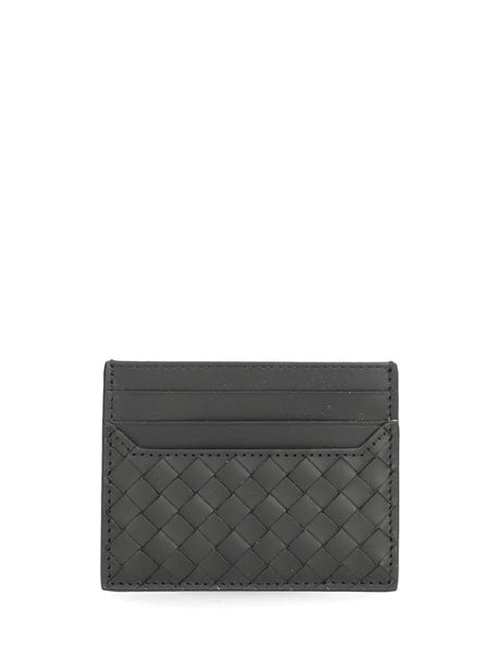Bottega Veneta Small Woven Credit Card Holder - Black