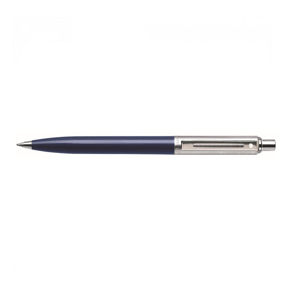 -- Sheaffer Sentinel Blue Resin Barrel, Chrome Cap, Nickel Plate Trim Ballpoint Pen