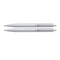 -- Sheaffer Sentinel Brushed Chrome Cap & Barrel, Nickel Plate Trim Ballpoint/Pencil Set