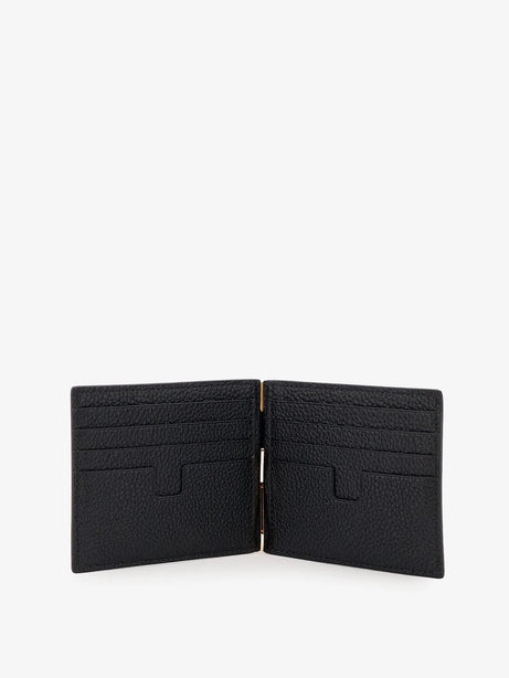 Tom Ford T-Line Money Clip leather wallet - Black