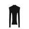 Black Ribbed Turtleneck Sweater With Triangle Logo