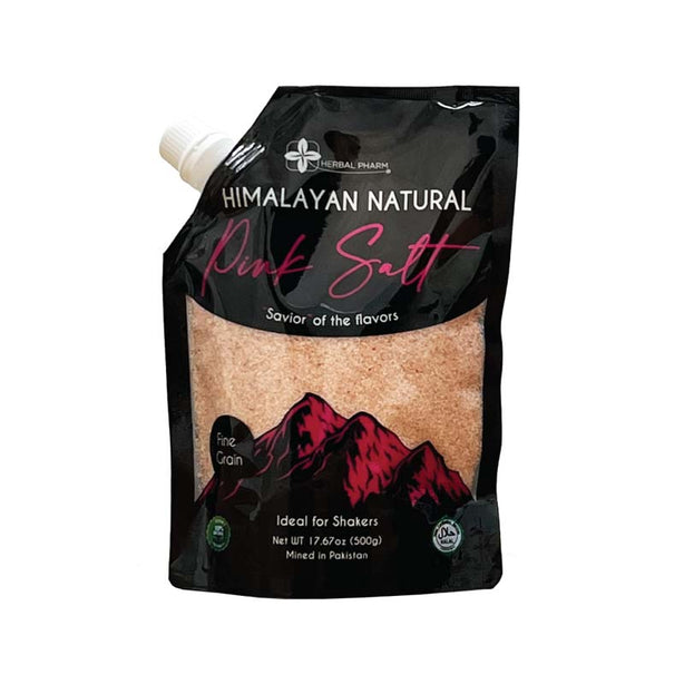 Herbal Pharm Himalayan Natural Pink Salt 500g, Fine.  Bundle of 2