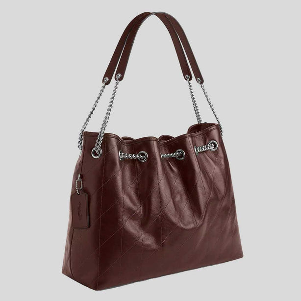 COACH Evelyn Shoulder Bag With Quilting Maple RS-CDR00