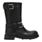 Black leather boot with buckles