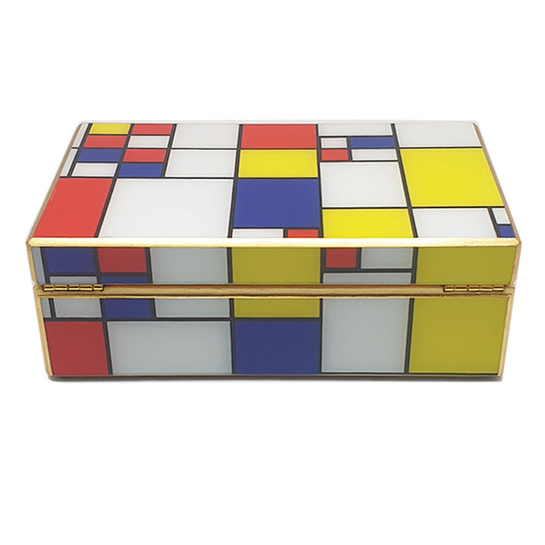 Berrocal Home Collection Mondrian Red Medium Chest (Design inspired by artist, Piet Mondrian)