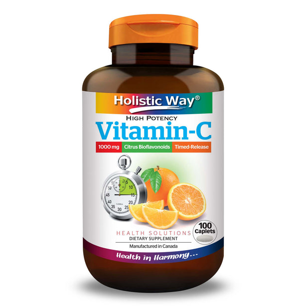 Holistic Way High Potency Vitamin-C 1000mg (Timed-Release) (100 Caplets)