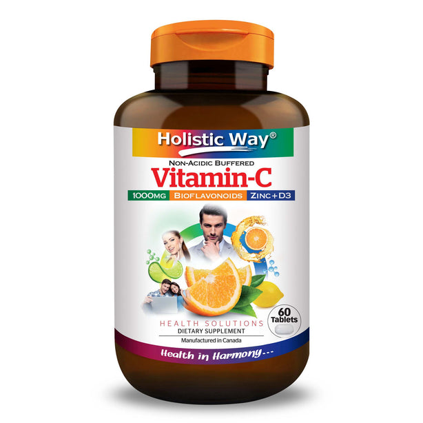Holistic Way Non-Acidic Buffered Vitamin-C 1000mg 60 Tablets