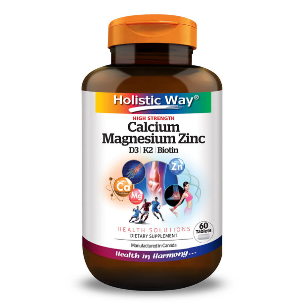 Holistic Way High Strength Calcium Magnesium Zinc 60 Tablets