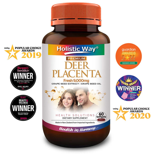 Holistic Way Premium Deer Placenta Fresh 9000mg (60 Softgels)