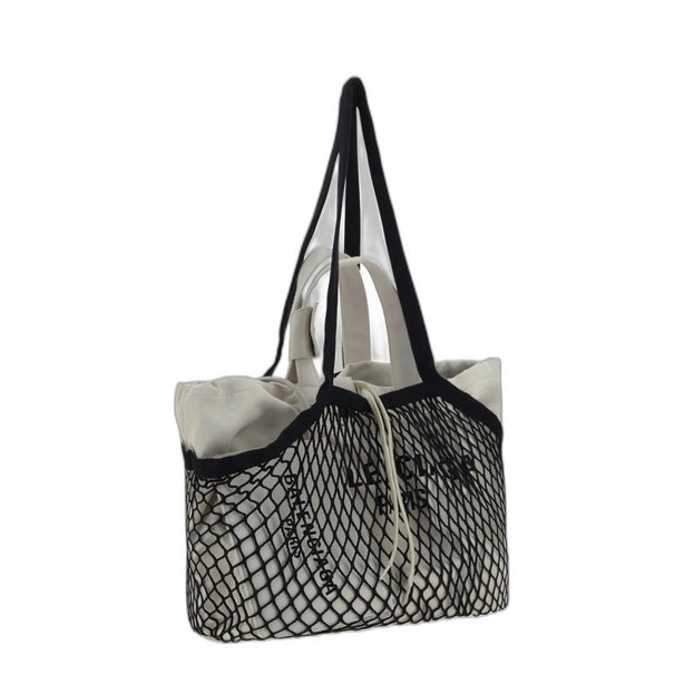 24/7 Medium Canvas Tote - Beige Black