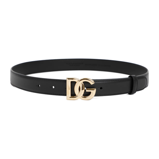 Calfskin Belt with Logo Buckle
